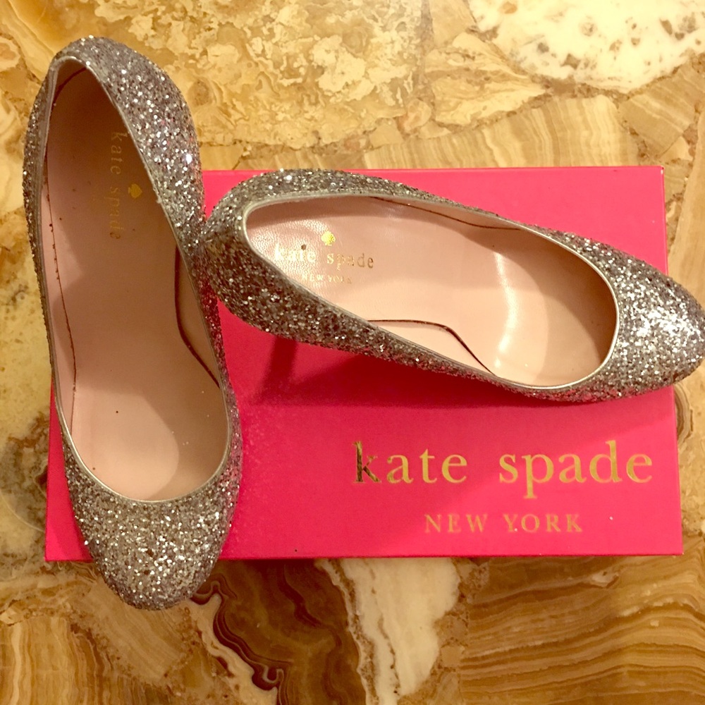 Kate Spade Karolina Silver Glitter Shoes